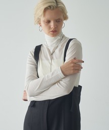 high neck long color tops/ハイネックロングカラートップス
