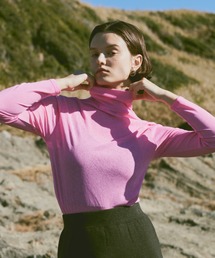 high neck long color tops/ハイネックロングカラートップス