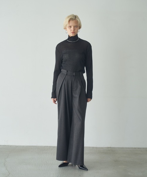 high neck long color tops/ハイネックロングカラートップス（T