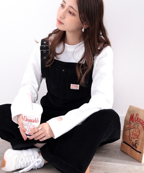 Java(ジャバ)の「《Javaジャバコラボ》ゆるっと楽ちん。大人が着るコーデュロイサロペットパンツ(サロペット/オーバーオール・レディース・ブラック/ベージュ・MEDIUM/LARGE/X-LARGE)」の12枚目の写真