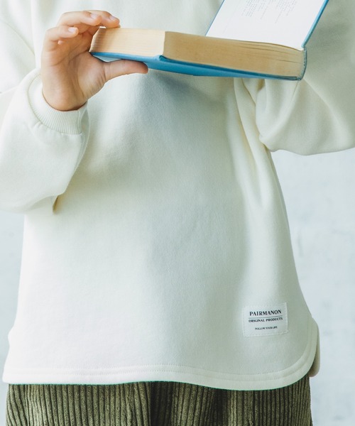 pairmanon(ペアマノン)の「【毛玉知らずのOriginalフェイスコットン100】裏起毛ユニセックス無地長袖トレーナー(スウェット・キッズ・ライトグレー/ブラック/カーキ/ピンク/アイボリー/ミント/モカ/ラベンダー/ダークブルー/グレイッシュベージュ/チャコール/ブルー系その他3・90/100/110/120/130/140/150)」の20枚目の写真