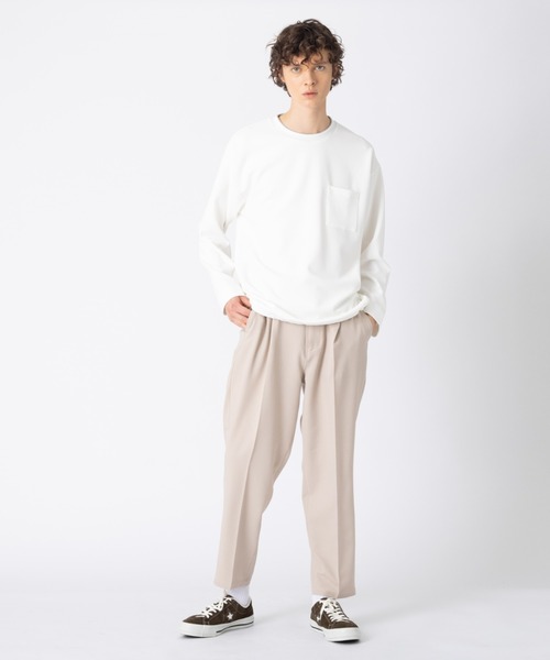 MYSELF ABAHOUSE（マイセルフアバハウス）の「【MYSELF ABAHOUSE】セットアップ対応 アムンゼン ワンタックイージーパンツ（スラックス・メンズ・アイボリー/チャコールグレー/キャメル/ダークグリーン/ブラック・46/48）」の6枚目の写真