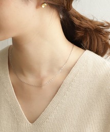 カットエクレアチェーンショートネックレス