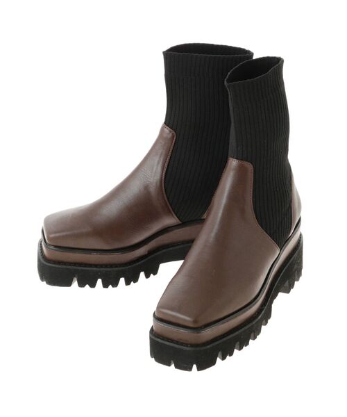 EVRIS(エヴリス)の「スクエアトゥショートブーツ(ブーツ・レディース・ブラウン/ブラック・SMALL/MEDIUM/LARGE)」の15枚目の写真