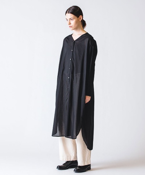mizuiroind（ミズイロインド）の「mizuiro ind バスケットパターンバックヨークワンピース（ワンピース・レディース・ベージュ/グレー/アイボリー/ブラック・FREE）」の11枚目の写真
