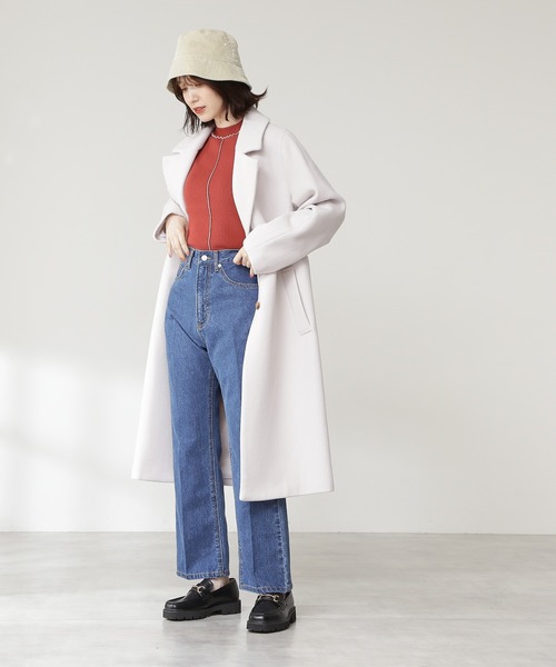 N.（N. Natural Beauty Basic）（エヌエヌナチュラルビューティーベーシック）の「◆バイカラーニット（ニット/セーター・レディース・オフホワイト/ブラック/レッド・MEDIUM）」の10枚目の写真