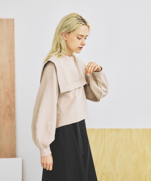 INella(イネラ)の「【INella(イネラ)】セパレートセーラースウェット(Tシャツ/カットソー・レディース・グリーン/ブラック/ベージュ・FREE)」の12枚目の写真