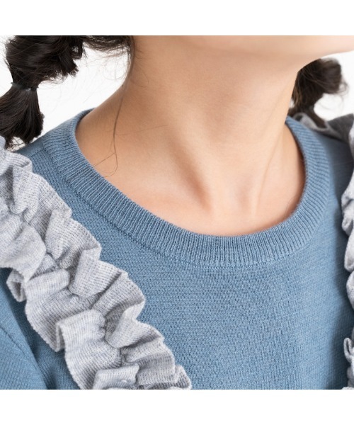 【セール】[85-130]リボン付き切替ワンピース ※洗えるニット（ワンピース）｜ami amie（アミアミ）