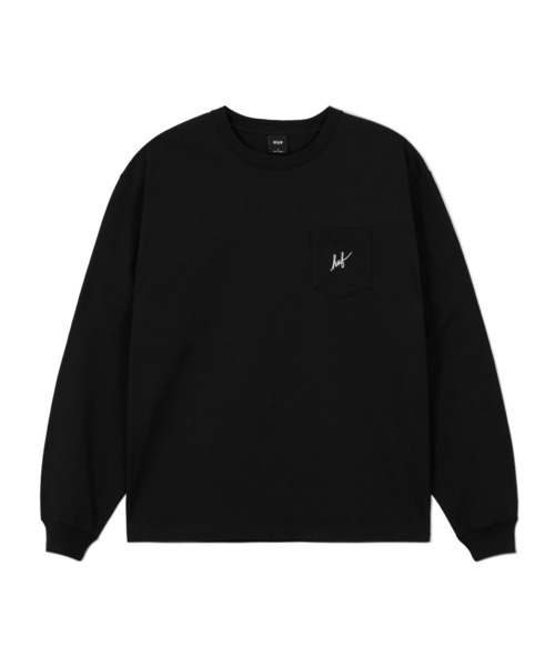 HUF（ハフ）の「SCRIPT POCKET L/S TEE / HUF ロングスリーブTシャツ（Tシャツ/カットソー・メンズ・ホワイト/ブラック/ブラウン系その他/ブルー系その他・SMALL/MEDIUM/LARGE/X-LARGE/XX-LARGE）」の3枚目の写真