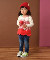 GIRLSニットデニムロングストレッチパンツ