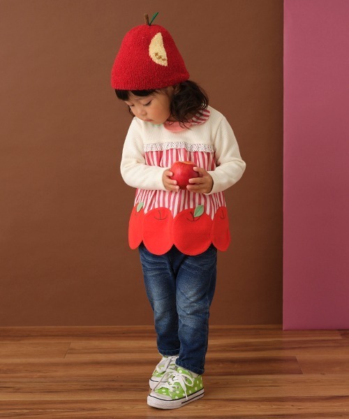 Love&Peace&Money（ラブアンドピースアンドマネー）の「GIRLSニットデニムロングストレッチパンツ（デニムパンツ・キッズ・ネイビー・110cm/90cm/80ｃｍ/120cm/100cm/130cm）」の21枚目の写真