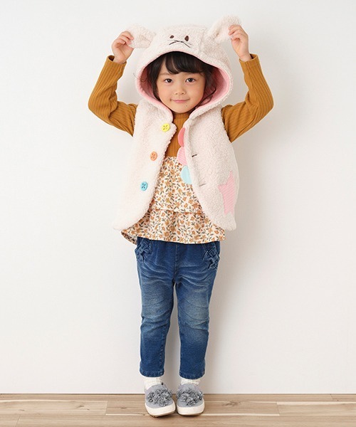 Love&Peace&Money（ラブアンドピースアンドマネー）の「GIRLSニットデニムロングストレッチパンツ（デニムパンツ・キッズ・ネイビー・110cm/90cm/80ｃｍ/120cm/100cm/130cm）」の16枚目の写真