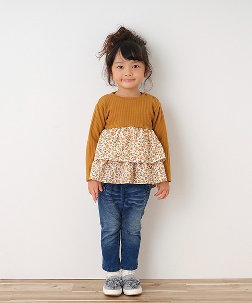 Love&Peace&Money（ラブアンドピースアンドマネー）の「GIRLSニットデニムロングストレッチパンツ（デニムパンツ・キッズ・ネイビー・110cm/90cm/80ｃｍ/120cm/100cm/130cm）」の15枚目の写真