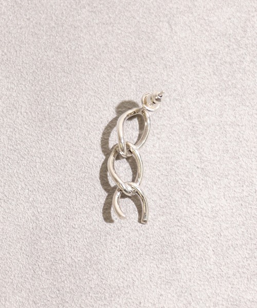 HERGO（ハーゴ）の「HERGO ハーゴ / Fence Chain pierce シルバー925フェンスチェーンピアス / her-p003（ピアス（片耳用）・メンズ・シルバー・FREE）」の5枚目の写真