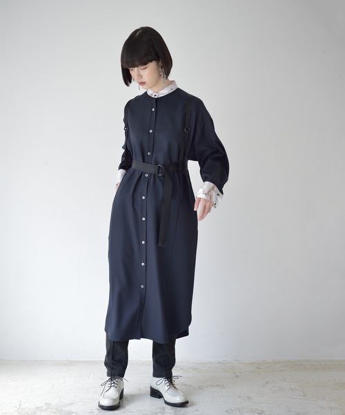 La SRIC（ラスリック）の「La SRIC / マーブルトリミングバンドカラーOP（ワンピース・レディース・ネイビー/モカ・38）」の18枚目の写真