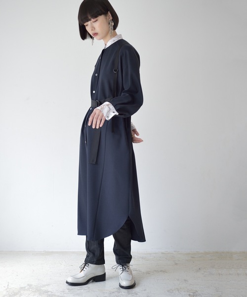 La SRIC（ラスリック）の「La SRIC / マーブルトリミングバンドカラーOP（ワンピース・レディース・ネイビー/モカ・38）」の12枚目の写真