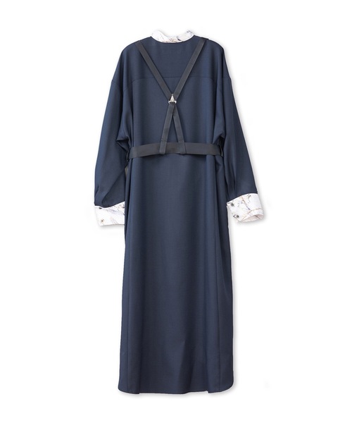 La SRIC（ラスリック）の「La SRIC / マーブルトリミングバンドカラーOP（ワンピース・レディース・ネイビー/モカ・38）」の4枚目の写真