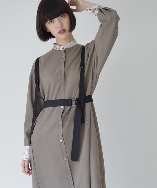 La SRIC（ラスリック）の「La SRIC / マーブルトリミングバンドカラーOP（ワンピース・レディース・ネイビー/モカ・38）」の7枚目の写真