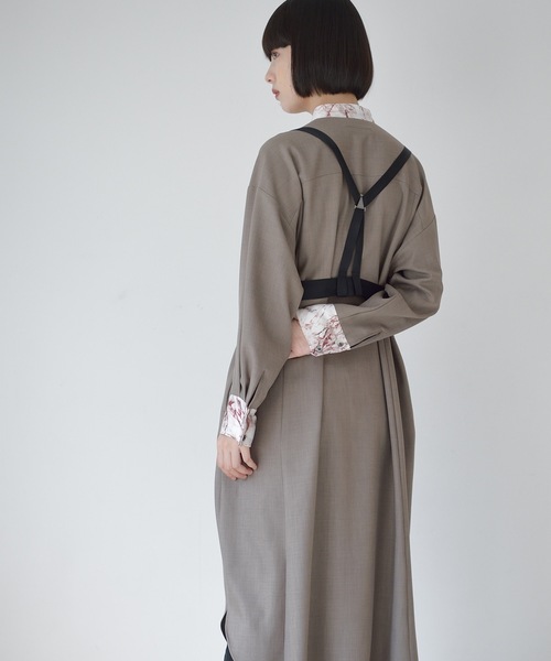 La SRIC（ラスリック）の「La SRIC / マーブルトリミングバンドカラーOP（ワンピース・レディース・ネイビー/モカ・38）」の5枚目の写真