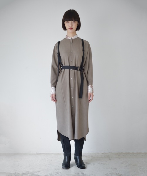 La SRIC（ラスリック）の「La SRIC / マーブルトリミングバンドカラーOP（ワンピース・レディース・ネイビー/モカ・38）」の14枚目の写真