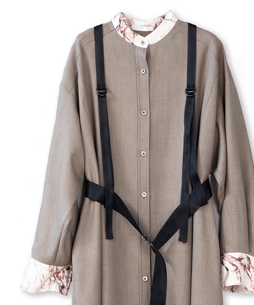 La SRIC（ラスリック）の「La SRIC / マーブルトリミングバンドカラーOP（ワンピース・レディース・ネイビー/モカ・38）」の17枚目の写真