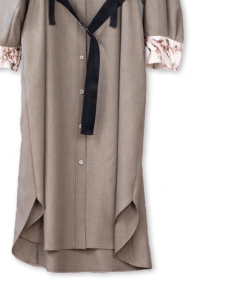 La SRIC（ラスリック）の「La SRIC / マーブルトリミングバンドカラーOP（ワンピース・レディース・ネイビー/モカ・38）」の11枚目の写真