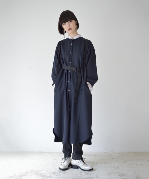 La SRIC（ラスリック）の「La SRIC / マーブルトリミングバンドカラーOP（ワンピース・レディース・ネイビー/モカ・38）」の3枚目の写真