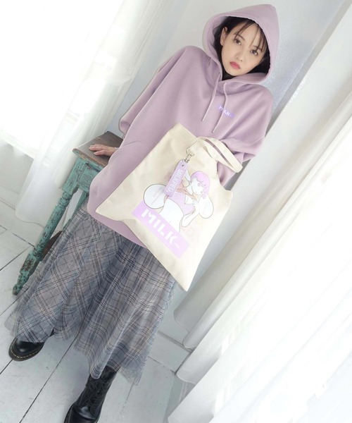 MILKFED.(ミルクフェド)の「MILKFED.×TAIHEI NAMIKAWA TOTE LtPURPLE(トートバッグ・レディース・ホワイト/ライトパープル・ONE SIZE)」の9枚目の写真