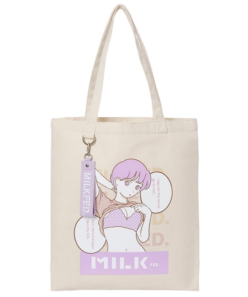 MILKFED.(ミルクフェド)の「MILKFED.×TAIHEI NAMIKAWA TOTE LtPURPLE(トートバッグ・レディース・ホワイト/ライトパープル・ONE SIZE)」の3枚目の写真