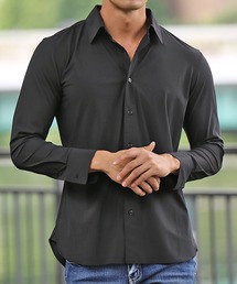 JOKER | 【JOKER】ストレスフリー全方向スーパーストレッチ長袖シャツ メンズ レギュラーカラーシャツ ワイシャツ ホワイト ホリゾンタルカラー 無地 夏服(シャツ/ブラウス)