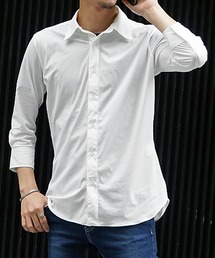 JOKER | 【JOKER】ストレスフリー全方向スーパーストレッチ長袖シャツ メンズ レギュラーカラーシャツ ワイシャツ ホワイト ホリゾンタルカラー 無地 夏服(シャツ/ブラウス)