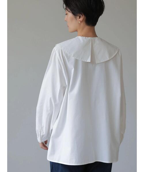 AMERICAN HOLIC(アメリカンホリック)の「BIGカラーフロントタックブラウス(シャツ/ブラウス・レディース・ブラック/アイボリー・M/L)」の9枚目の写真