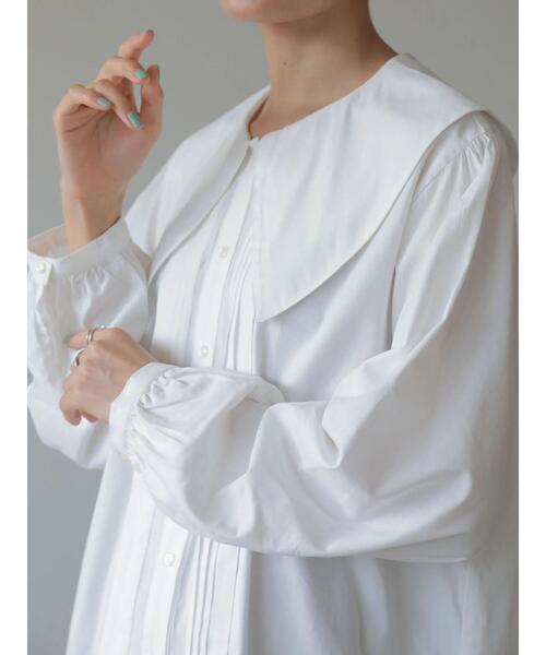 AMERICAN HOLIC(アメリカンホリック)の「BIGカラーフロントタックブラウス(シャツ/ブラウス・レディース・ブラック/アイボリー・M/L)」の10枚目の写真