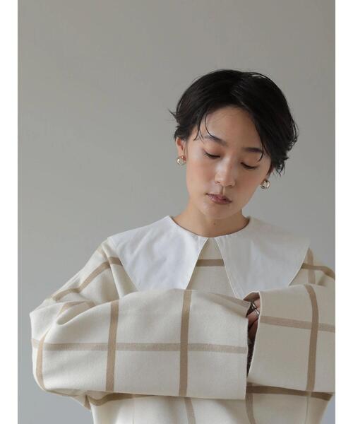 AMERICAN HOLIC(アメリカンホリック)の「BIGカラーフロントタックブラウス(シャツ/ブラウス・レディース・ブラック/アイボリー・M/L)」の13枚目の写真