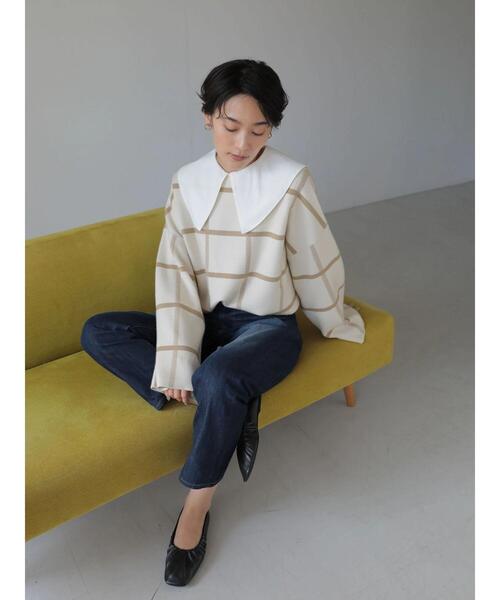 AMERICAN HOLIC(アメリカンホリック)の「BIGカラーフロントタックブラウス(シャツ/ブラウス・レディース・ブラック/アイボリー・M/L)」の15枚目の写真