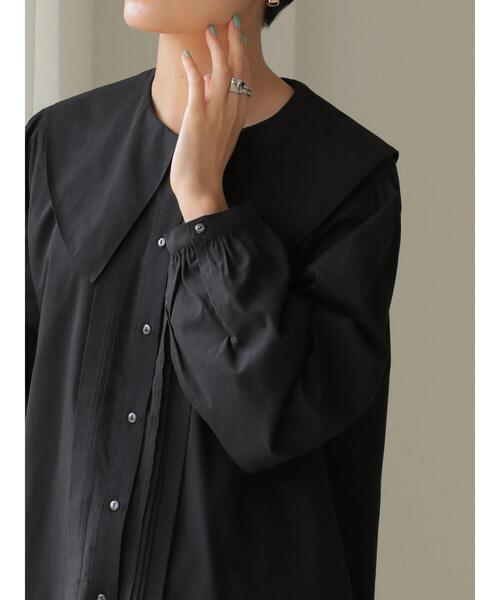 AMERICAN HOLIC(アメリカンホリック)の「BIGカラーフロントタックブラウス(シャツ/ブラウス・レディース・ブラック/アイボリー・M/L)」の17枚目の写真