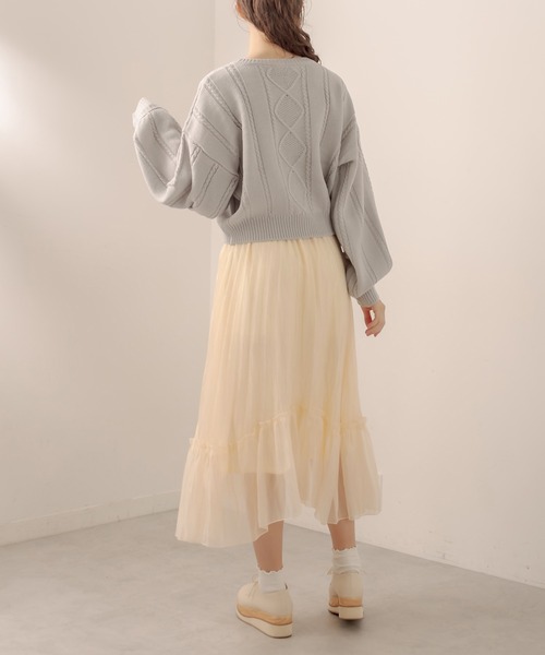 OLIVE des OLIVE（オリーブデオリーブ）の「プリーツティアードスカート（スカート・レディース・アイボリー/ブラック/オフホワイト/ラベンダー・FREE）」の13枚目の写真