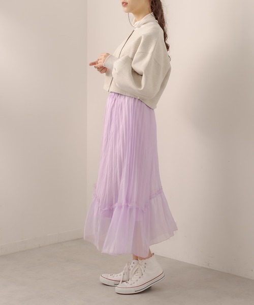 OLIVE des OLIVE（オリーブデオリーブ）の「プリーツティアードスカート（スカート・レディース・アイボリー/ブラック/オフホワイト/ラベンダー・FREE）」の18枚目の写真