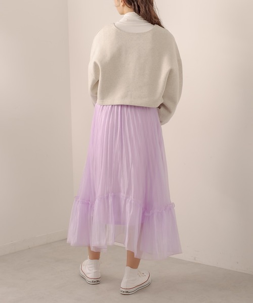 OLIVE des OLIVE（オリーブデオリーブ）の「プリーツティアードスカート（スカート・レディース・アイボリー/ブラック/オフホワイト/ラベンダー・FREE）」の19枚目の写真