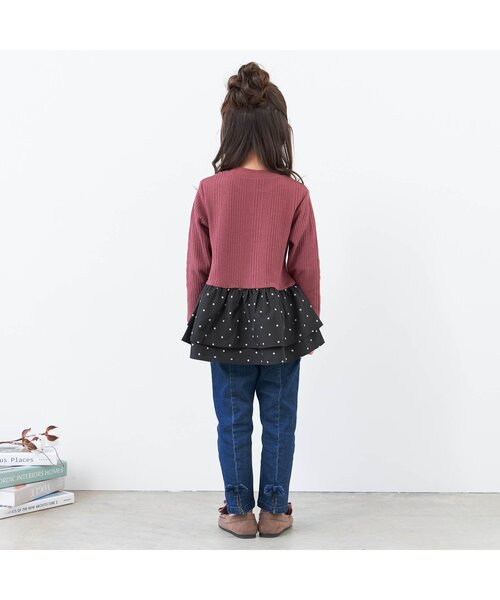 apres les cours（アプレレクール）の「WEB限定 うしろスリット＆りぼんテーパードパンツ 9分丈（その他パンツ・キッズ・ラベンダー/ベージュ/ブラウン/インディゴブルー・130/140/90/100/110/120/80）」の21枚目の写真