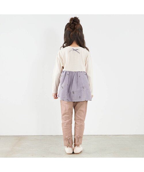 apres les cours（アプレレクール）の「WEB限定 うしろスリット＆りぼんテーパードパンツ 9分丈（その他パンツ・キッズ・ラベンダー/ベージュ/ブラウン/インディゴブルー・130/140/90/100/110/120/80）」の10枚目の写真