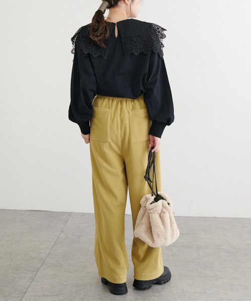 PUAL CE CIN（ピュアルセシン）の「【WEB限定】フリースコールパンツ（その他パンツ・レディース・チャコールグレー/マスタード/グレイッシュベージュ・FREE）」の17枚目の写真