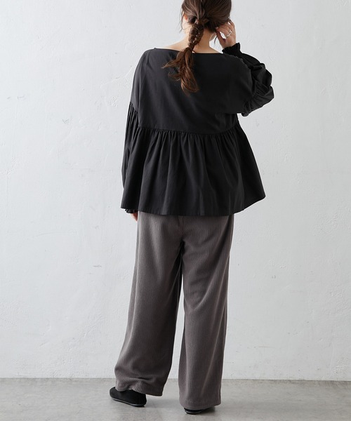 PUAL CE CIN（ピュアルセシン）の「【WEB限定】フリースコールパンツ（その他パンツ・レディース・チャコールグレー/マスタード/グレイッシュベージュ・FREE）」の21枚目の写真