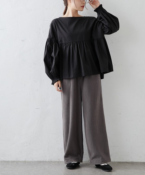 PUAL CE CIN（ピュアルセシン）の「【WEB限定】フリースコールパンツ（その他パンツ・レディース・チャコールグレー/マスタード/グレイッシュベージュ・FREE）」の10枚目の写真