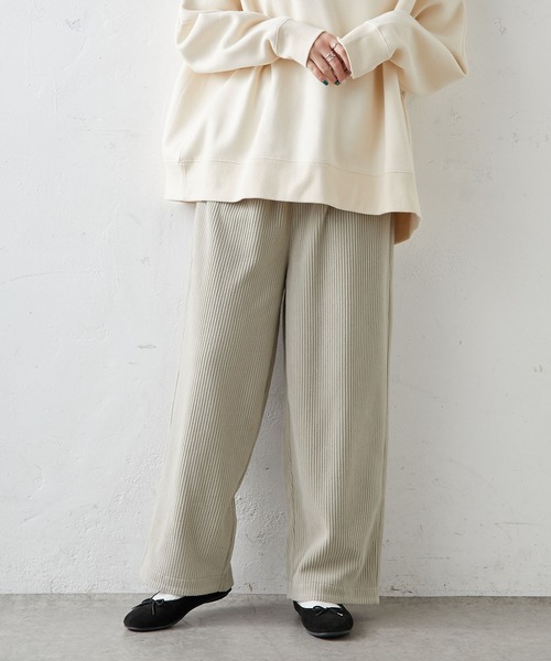 PUAL CE CIN（ピュアルセシン）の「【WEB限定】フリースコールパンツ（その他パンツ・レディース・チャコールグレー/マスタード/グレイッシュベージュ・FREE）」の13枚目の写真