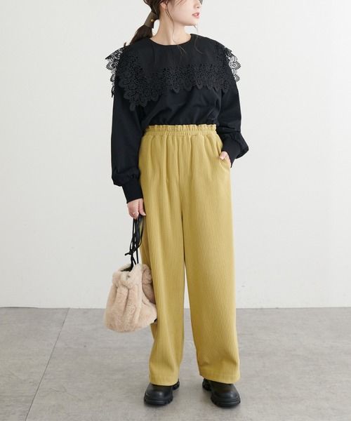 PUAL CE CIN（ピュアルセシン）の「【WEB限定】フリースコールパンツ（その他パンツ・レディース・チャコールグレー/マスタード/グレイッシュベージュ・FREE）」の18枚目の写真