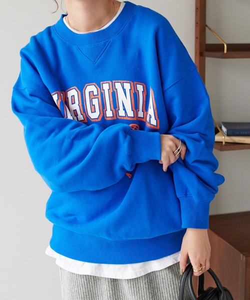 DISCOAT（ディスコート）の「裏起毛カレッジロゴビッグスウェット