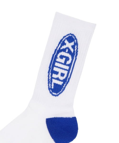 X-girl(エックスガール)の「BASIC OVAL LOGO RIB SOCKS(ソックス/靴下・レディース・ブラック/レッド/ブルー・ONE SIZE)」の9枚目の写真