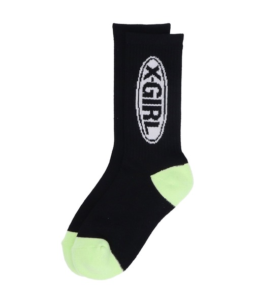 X-girl(エックスガール)の「BASIC OVAL LOGO RIB SOCKS(ソックス/靴下・レディース・ブラック/レッド/ブルー・ONE SIZE)」の13枚目の写真