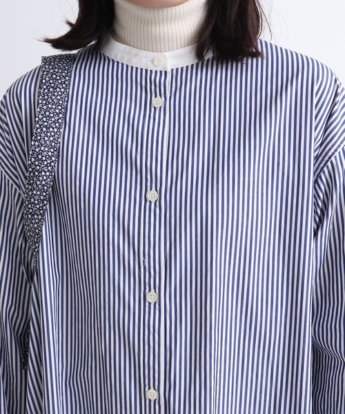 bulle de savon（ビュルデサボン）の「Basic Stand‐collar ワンピース（シャツワンピース・レディース・その他/ホワイト・FREE）」の3枚目の写真